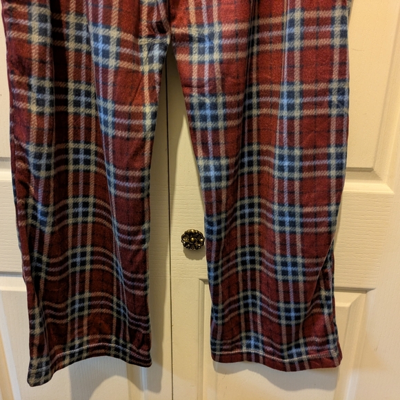 St John's Bay Burgundy Plaid Men's Pajama Pants Soft Fleece Size Large New! - Picture 9 of 13